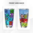 thumbnail image 3 of Saiise Geometry Dash Print Tumbler 20 Oz Stainless Steel Vacuum Insulated with Straw Coffee Cup for Home,Office,Outdoor Works Great for Ice Drinks and Hot Beverage, 3 of 8
