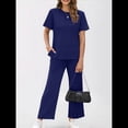 thumbnail image 3 of Conjunto Deportivo de Dos Piezas para Mujer, Informal, de Corta y Pantalón . Azul Oscuro XXL, 3 of 5