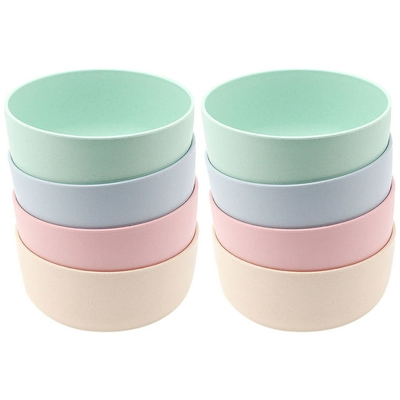 8pcs Bamboo Fiber Rice Bowls Simple Home Bowl Dish Soup Rice Storage Bowls