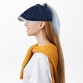 thumbnail image 3 of Lace Trim Bowknot Newsboys Hat Plush Bunny Hat Funny Floppy Ear Hat Flat Hat Women Painters Hat, 3 of 7