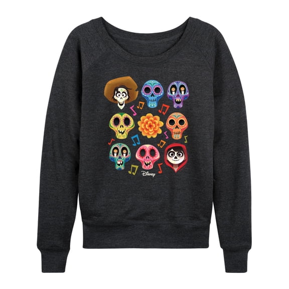 Coco - Musical Skulls - Women's Lightweight French Terry Long Sleeve Shirt