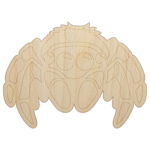 Cute Jumping Spider Wood Shape Unfinished Piece Cutout Craft DIY Projects - 4.70 Inch Size - 1/8 Inch Thick