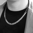 thumbnail image 4 of Men Sterling Silver Plated Curb 20'' Chain,Sterling Silver Over Necklace Sterling Silver,The Best Gift for Men(Thickness:8mm,Length:20 Inch), 4 of 7