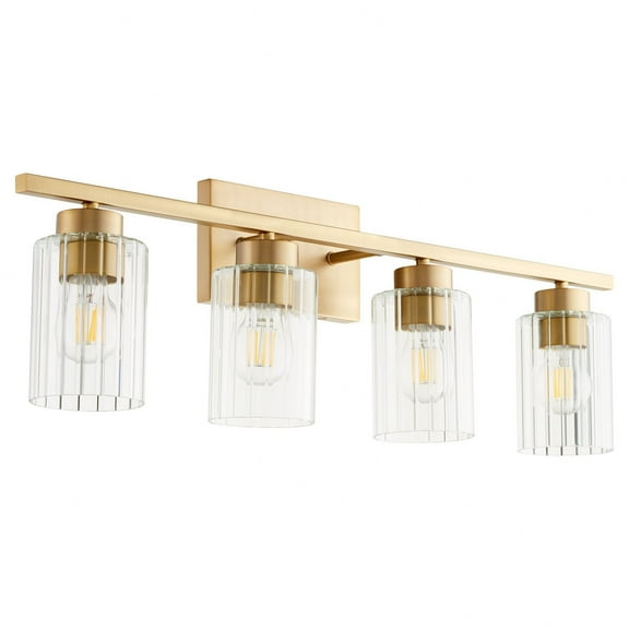 Ladin 4 - Light Aged Brass Brass Contemporary / Transitional Glass Wall Sconce