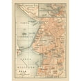 thumbnail image 2 of Baedeker 18x24 White Modern Wood Framed Museum Art Print Titled - Pula Croatia Europe - Baedeker 1910, 2 of 4