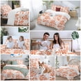 thumbnail image 5 of Orange Leaf Fruit Bedding Duvet Cover Set Queen Size 4 Pieces Plant Nature Vintage Botanical Bedding Set with Zipper Closure, 1 Comforter Cover 90x90 Inches 1 Flat Sheet & 2 Pillow Cases, 5 of 9