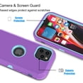 thumbnail image 4 of iPone 12 Pro Max case, Takfox 3 in 1 Dual Layer Shockproof Drop Protection Hybrid Bumper Rugged Rubber Cover Defend Matte Phone Case for iPhone 12 Pro Max 5G6.7"-Purple, 4 of 6