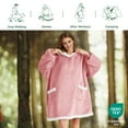 thumbnail image 5 of Cozy Comfort Wearable Blanket Hoodie, Sherpa Hoodie Blanket with Giant Pocket, Warm&cozy, Standard, Mellow Rose, 5 of 6
