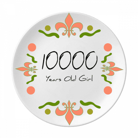 

10000 years old Girl Age Art Deco Fashion Flower Ceramics Plate Tableware Dinner Dish