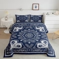 thumbnail image 2 of Homewish Vintage Damask Floral Bedding Comforter Set,Boho Style Twin Comforter Sets,Blue White Bedding Set For Adults,Breathable Bedroom Decorative Reversible,2pcs, 2 of 8