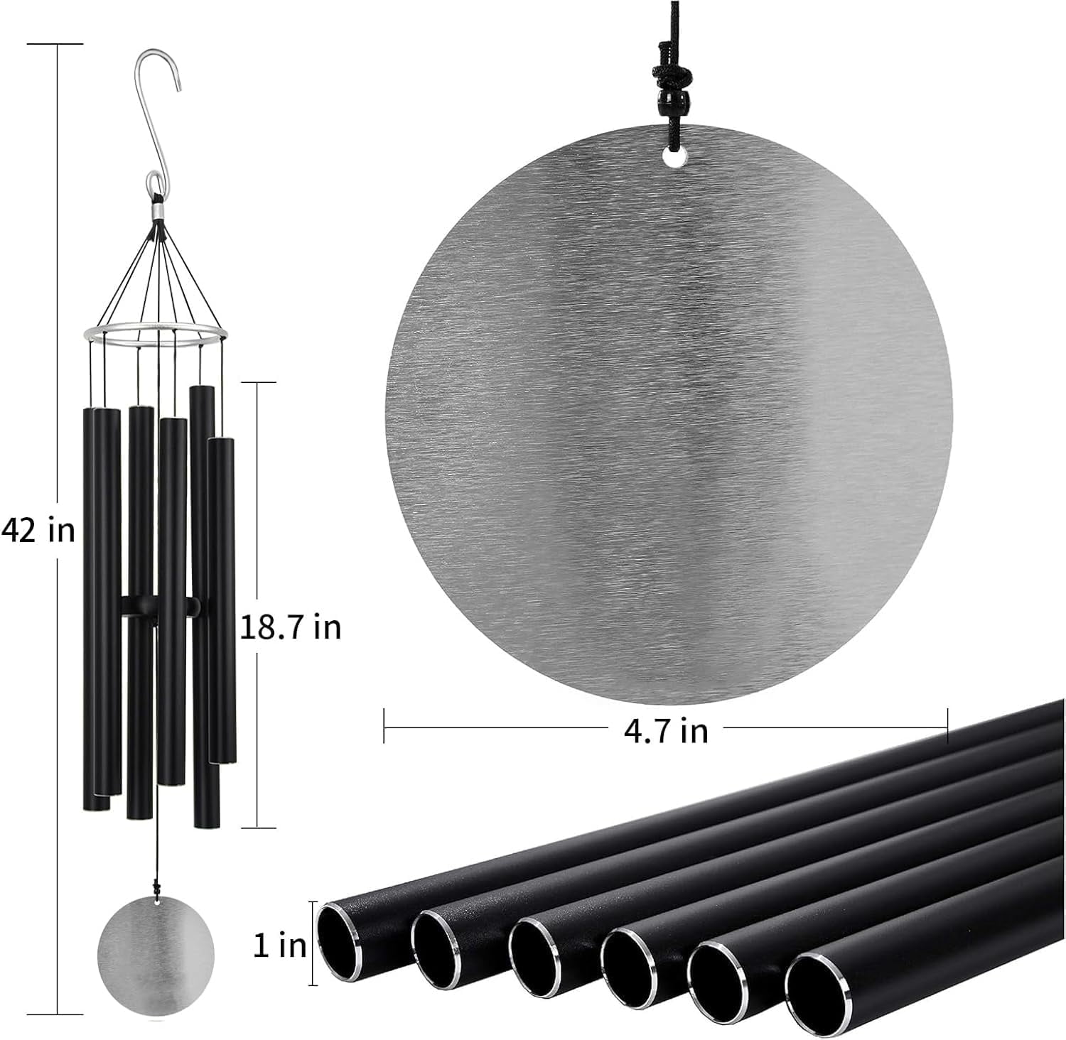Wind Chimes for Outside Deep Tone, 42'' Large Wind Chimes Outdoor, Sympathy/Memorial Wind Chime, Gifts for Mother's Day/Grandma