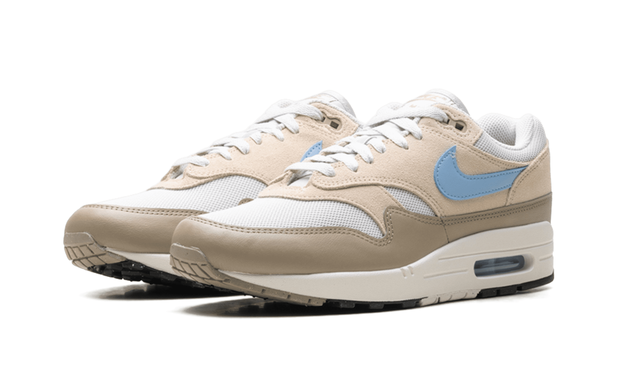 NIKE MENS Air Max 1 Essential "Light Bone Psychic Blue" FZ5808 009 from Stadium Goods