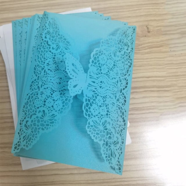Tarjeta de invitación de boda de mariposa cortada con láser, tarjetas de invitación de fiesta de cumpleaños de Baby Shower, tarjeta de felicitación de pascua de navidad, 10/20 piezas