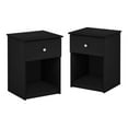 thumbnail image 1 of Pemberly Row Engineered Wood Nightstand with One Drawer in Black Oak (Set of 2), 1 of 6
