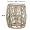 thumbnail image 4 of SAFAVIEH Maui Nautical Rattan Round Drum Stool Table, Grey White Wash, 4 of 7