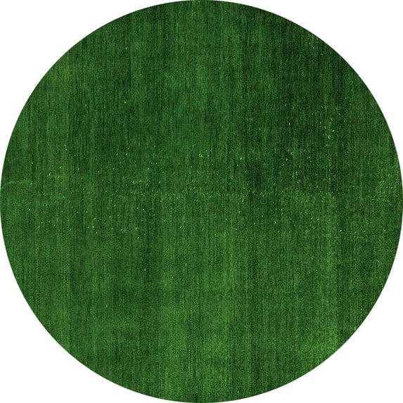 Ahgly Company Indoor Round Abstract Green Modern Area Rugs, 3' Round