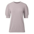 thumbnail image 3 of Sweaters for Women 2025 Puff Short Sleeve Crewneck T-Shirt Summer Fall Jumper Top Womens Pullover Sweaters, 3 of 6