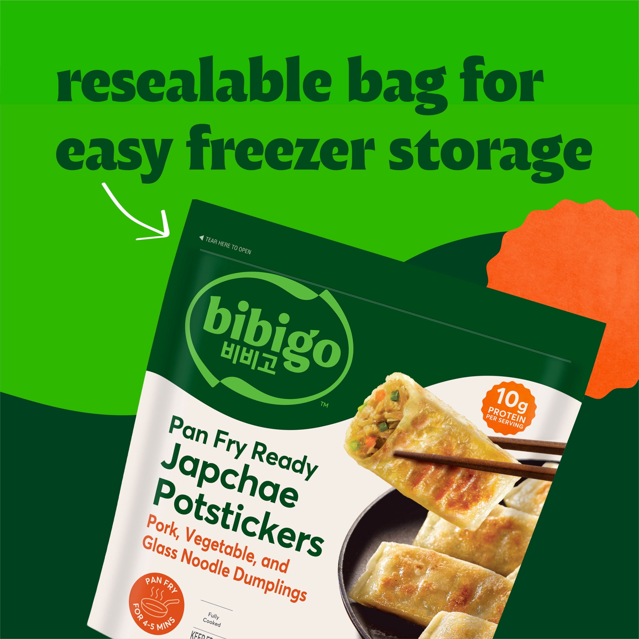 Bibigo Frozen Pork & Vegetable Japchae Potstickers, 24.0 oz