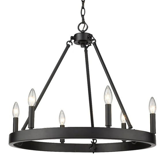 Golden Lighting Alastair 6-light Chandelier in Matte Black