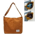 thumbnail image 6 of Yucurem Women Corduroy Shoulder Bag Casual Retro Tote Handbag Shopping Hobo Bag(brown) Fashion shoulder bag (Brown), 6 of 10