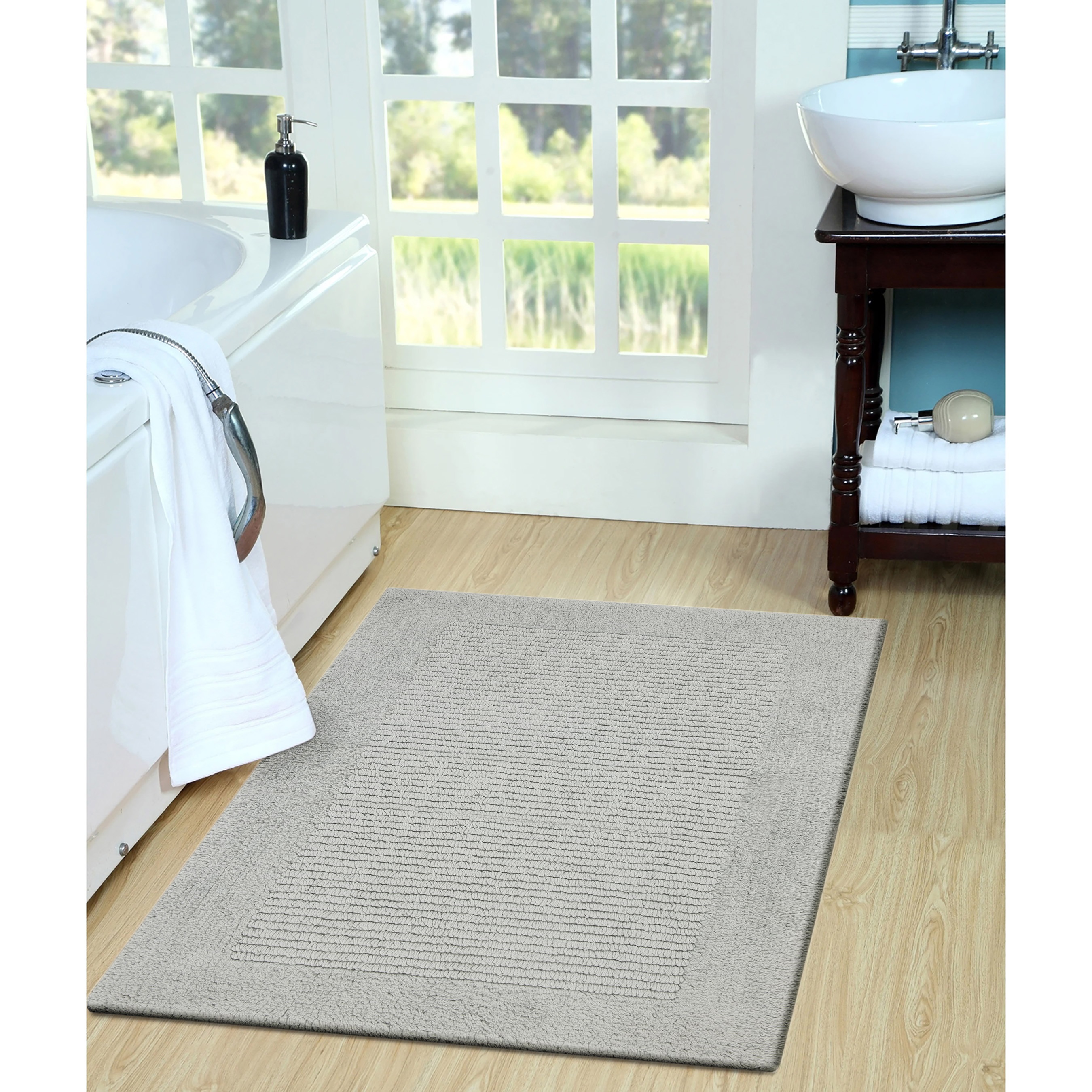 Hotel Style Silver Egyptian Cotton 24" x 60" Bath Runner