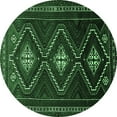 thumbnail image 1 of Ahgly Company Indoor Round Persian Emerald Green Traditional Area Rugs, 3' Round, 1 of 4