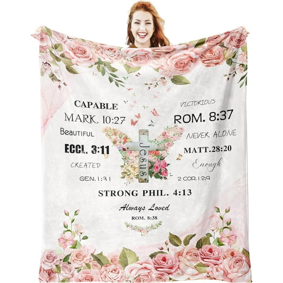 Christian Birthday Gifts for Women,Christian Gifts for Women,Christian Religious Gifts for Women,Religious Gifts for Women Bible,Birthday Gift for Christian Women Christian Blanket 60"X50"