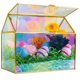 thumbnail image 1 of Terrario de vidrio iridiscente D'Eco en forma de casa 25 x 15 x 20 cm, 1 of 9