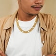 thumbnail image 3 of JeenMata Stylish 13 mm Hip-Hop Iced Out Curb Chain Necklace in Yellow - Men's Chunky Chain - Gift for Husband, 3 of 5