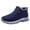 Blue, variant on Pandaie Womens Snow Boots Slip on Winter Ankle Boots Waterproof Faux Fleece Lined Outdoor Walking Shoes Beige 6