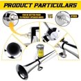 thumbnail image 2 of 12V 150DB Car Air Horns, 18 Inches Chrome Zinc Single Trumpet Truck Air Horn with Compressor for Any 12V Vehicles Trucks Lorrys Trains Boats Cars (SILVER), 2 of 15