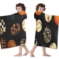 thumbnail image 4 of Halloween Patterned Pumpkins (2) Hooded Bath Towel，60"x35" for Ages 3 To 12 Kids, Quick Dry Lightweight Soft Microfiber Hood Beach Towel Cover Up for Kids, 4 of 7