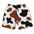 thumbnail image 4 of Bixox Men's Brown Black Cow printing Casual Classic Fit Short Summer Beach Shorts, 4 of 6