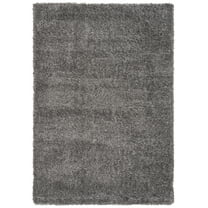 SAFAVIEH Fontana Jamie Solid Plush Shag Area Rug, Silver, 3' x 5'