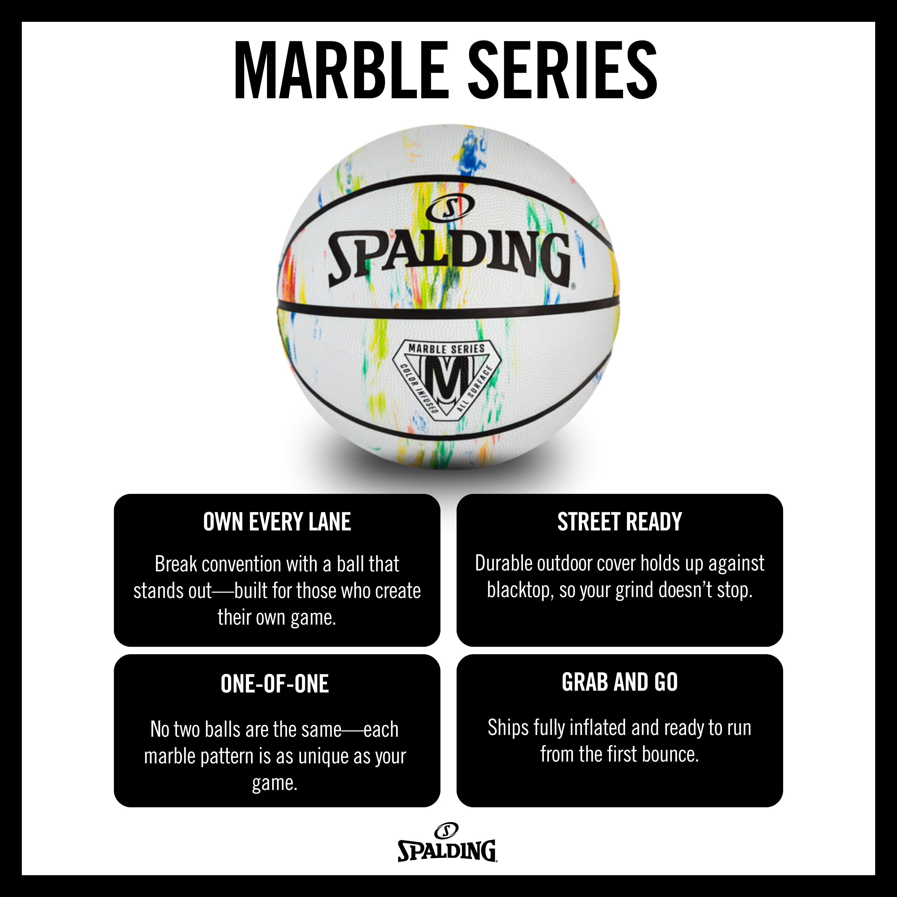 Spalding Outdoor Basketball Marble Series Size 6 photo 7