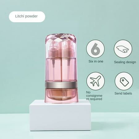 

OLOEY Portable Toothbrush Cup 6 in 1 Wash Set Storage Case Transparent Travel Mug Set (Blue)