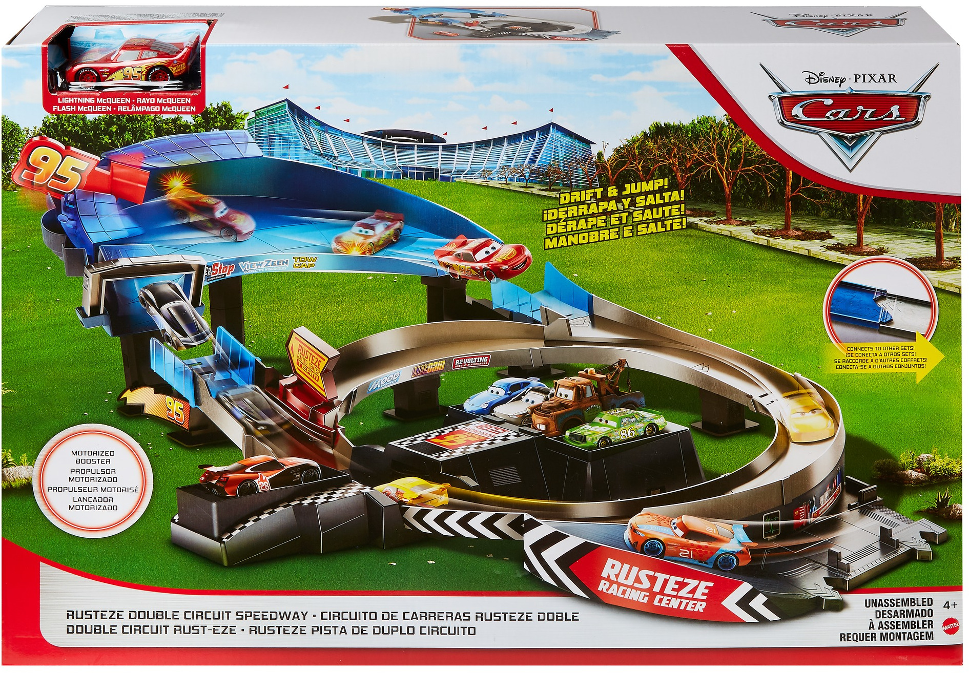 Disney Pixar Cars Rusteze Double Circuit Speedway Playset with Lightning McQueen Toy Car - image 5 of 7