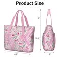 thumbnail image 3 of Tote Bag for Women - Pioneer Flower Shoulder Bag - Large Utility Work Duffle Bag with Zipper Handbag for Travel, Work, Sprots, 3 of 5