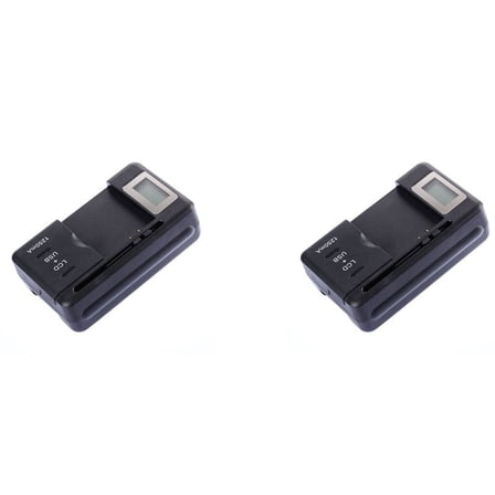 2X Universal Mobile Battery Charger LCD Indicator Screen with USB-Port for Cell Phone Chargers Charging US Plug