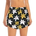 thumbnail image 2 of KLL Lilies Flowers Pattern Shorts Women,Athletic Shorts High Waisted Running Shorts Pocket Sporty Short Gym Elastic Workout Shorts-XX-Large, 2 of 7