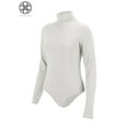 thumbnail image 4 of Body de estrella Luxtrada para mujer, cuello alto, manga larga, leotardo, cuello alto, moldeador elástico, 4 of 8