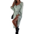thumbnail image 3 of Vestido estampado Nikou para mujer largo de otoño de manga larga, 3 of 6