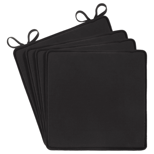 Bouclair Ensemble de 4 Coussins de Chaise Noirs 15x15 Po (38x38 cm)