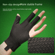 thumbnail image 3 of Guantes de billar profesionales para hombre, de tres dedos, transpirables, antideslizantes, de seda de hielo, de una sola pieza, para zurdos, para mujer, T3, 3 of 5
