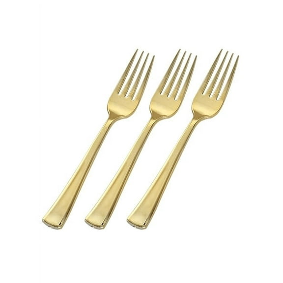 Party Source Look like Real Gold Party Plastic Forks 100 Pcs