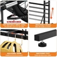 thumbnail image 5 of Bike Rack Garage Floor Bike Storage Stand with 6 Hooks, Indoor Vertical Bicycle Organizer for 3 Adult Mountain/Road &1 Kids Bikes, Max Tire Width 2.6”, Black, 5 of 8