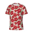 thumbnail image 5 of Vsdgher Rose Flowers Print Men's Dry Fit Mesh Athletic Shirts Moisture Wicking Tennis T-Shirt Tops, 5 of 9
