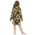 thumbnail image 7 of FORMRS Niños Bathrobe Unisex Hooded Robe Soft Plush Pajamas Sleepwear, Size 4-6T, Black Sunflower Pattern, 7 of 7