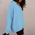 thumbnail image 7 of Ashirexll Womens Hoodies, Oversized Hoodies for Women, Ladies' Solid Color V-Neck Pocket Hooded Sweatshirts Long Sleeve Pullover, 7 of 7