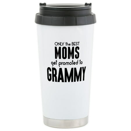 CafePress - BEST MOMS GET PROMOTED TO GRAMMY Travel Mug - Stainless Steel Travel Mug, Insulated 16 oz. Coffee
